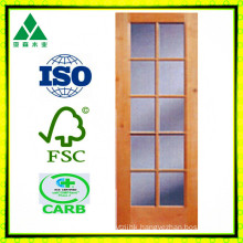 10lite/Glass Solid/Veneer Wood French Door